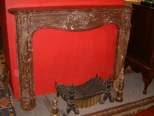 superb early victorian breche violet marble fire surround in the louis 14th style