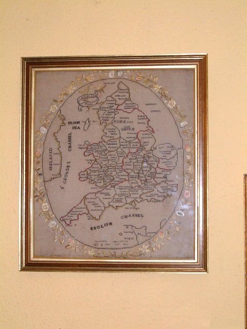 early 19th century sampler map of england wales