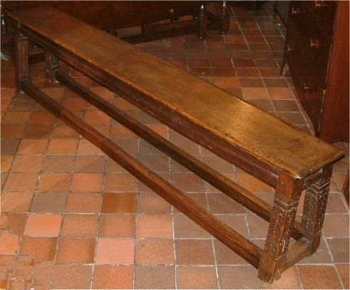 unusual georgian oak bench