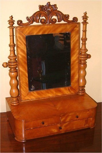victorian satinwood dressing mirror