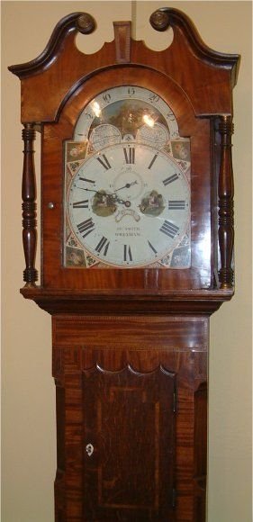 mahogany oak inlaid north wales longcase clock