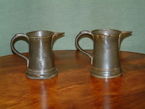 pair of victorian pewter ale jugs