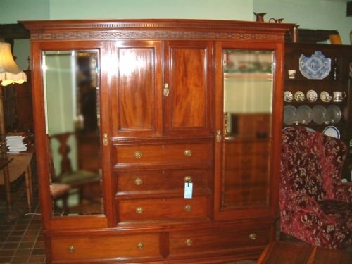 edwardian mahogany compactum wardrobe