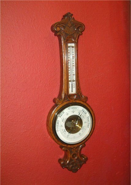 edwardian oak cased barometer