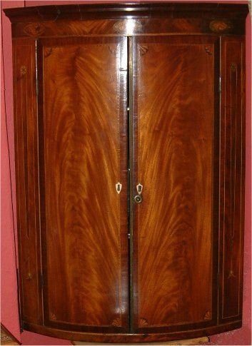 george 3rd inlaid mahogany corner cabinet
