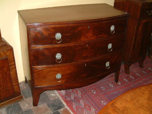 george 3rd mahogany bow front chest of drawers