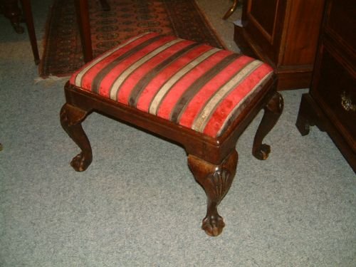 19th century foot stool with ball claw feet