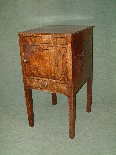 george 3rd mahogany bedside cupboard with drawer