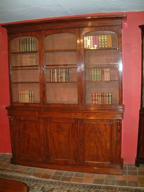 victorian mahogany glazed bookcase