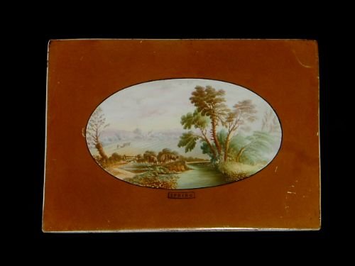 porcelain plaque entitled spring unsigned 19th century