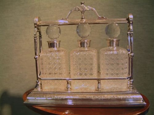 victorian silver plated silver collared tantalus by fenton bros sheffield