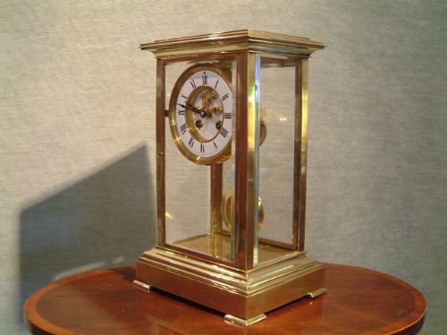 victorian 4 glass brass mantle clock