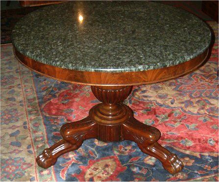 william ivth mahogany library table with granite top
