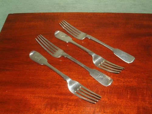 set of 4 hallmarked irish silver dinner forks c1843