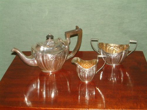 hallmarked silver bachelors tea set chester c1898