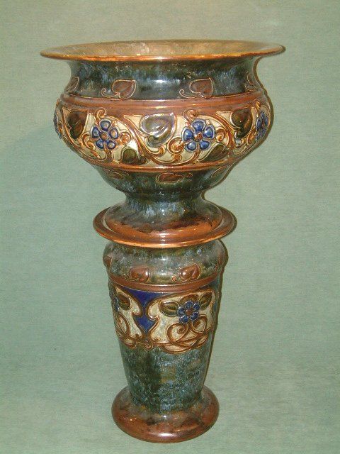 19thc royal doulton jardiniere on stand