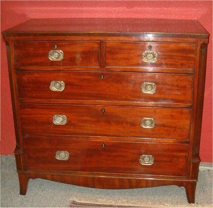 regency period mahogany crossbanded chest of drawers c1820