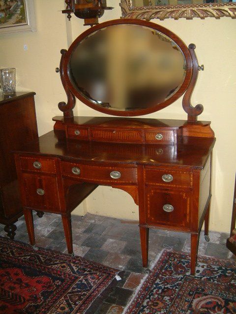 edwardian sheraton revival mahogany inlaid dressing table by maple co