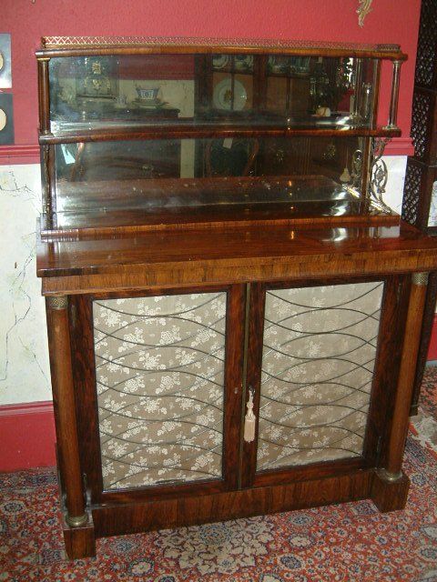regency period rosewood chiffonier with superb brass accents