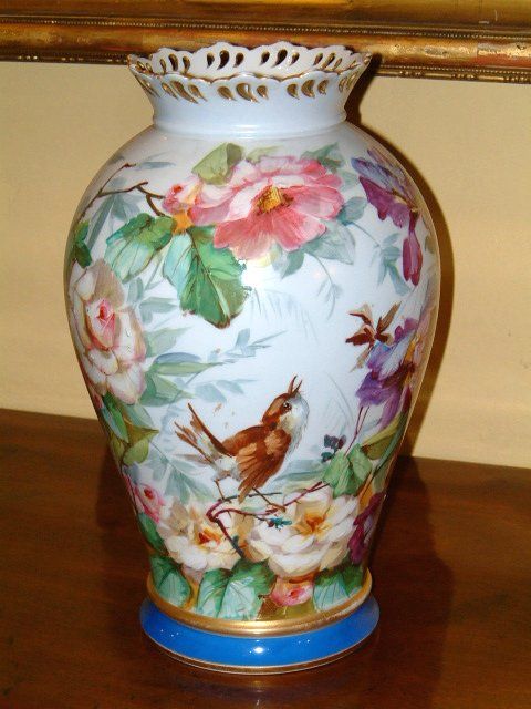 19th century hand painted porcelain vase