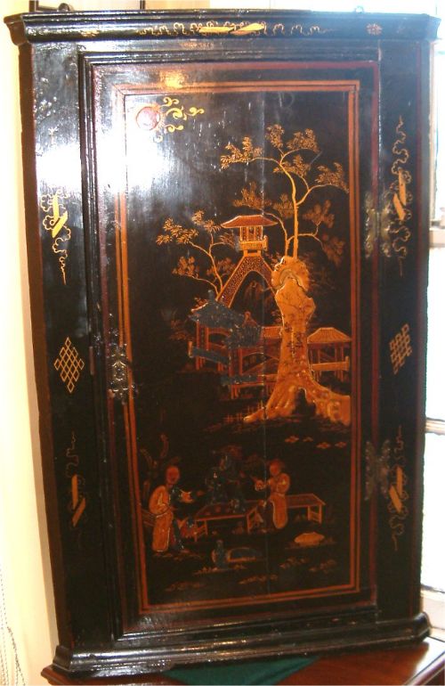 george 3rd chinese lacquer corner cabinet