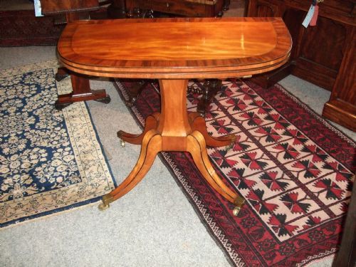 biedermeier satinwood inlaid card table with kingwood crossbanding c1840