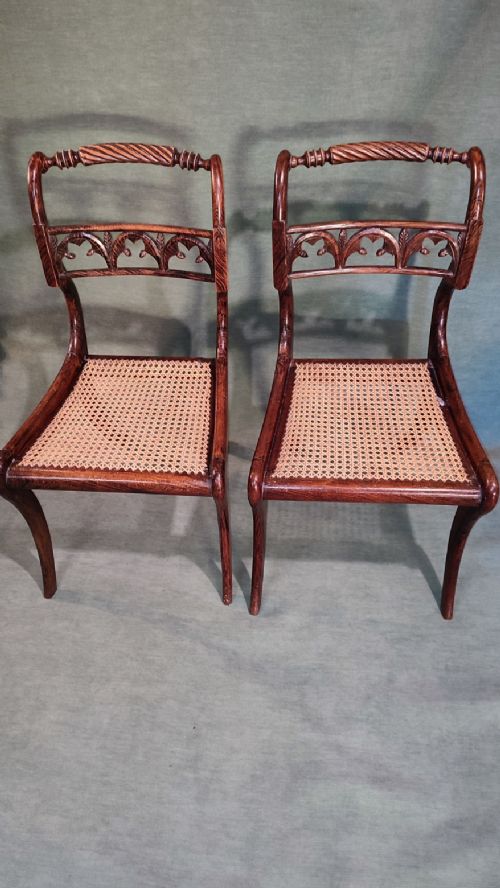 good set of 4 regency period rope twist chairs simulated rosewood