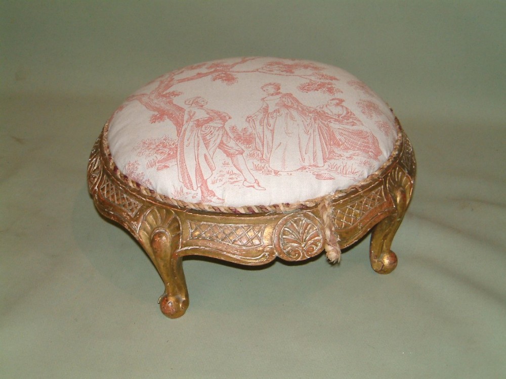 victorian carved giltwood footstool