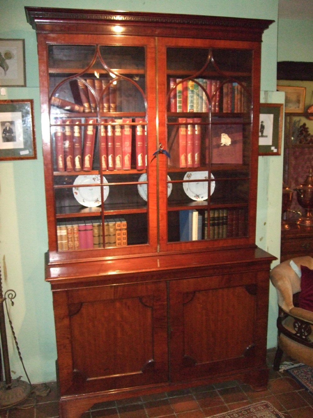 19th century mahogany astragal glazed bookcase