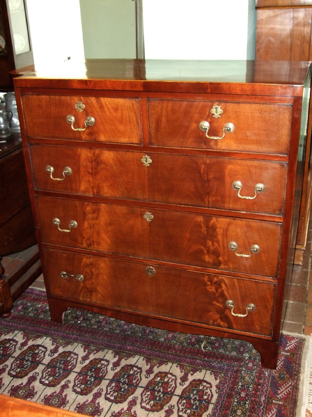 19th c mahogany cottage chest of drawers splits in two