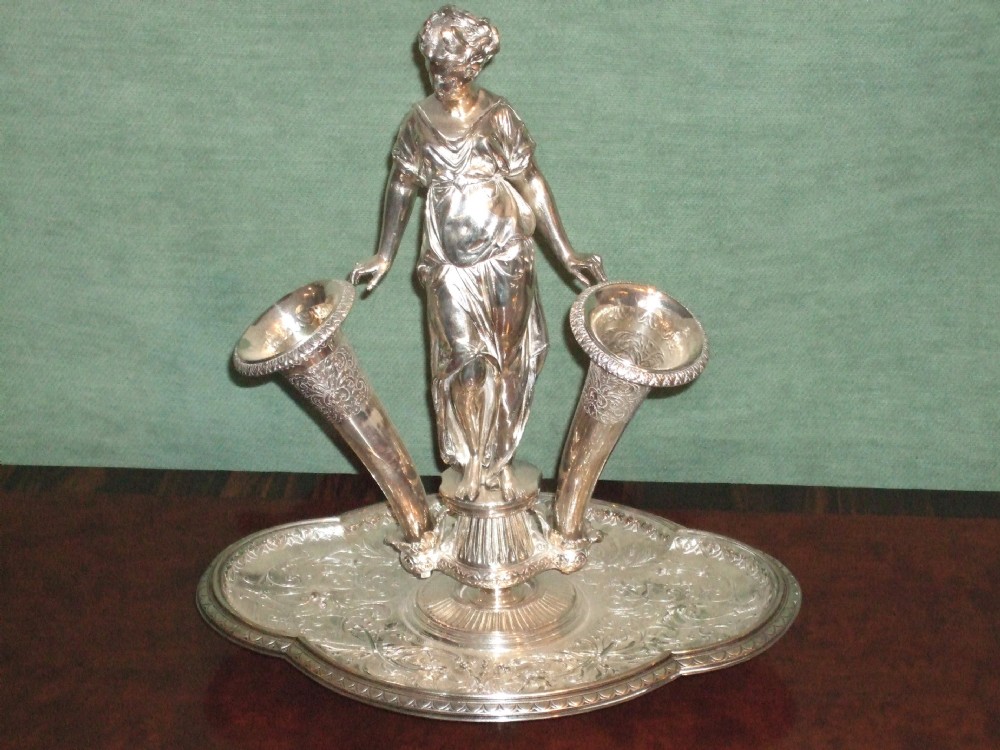 victorian silver plated epergne table centre by elkington