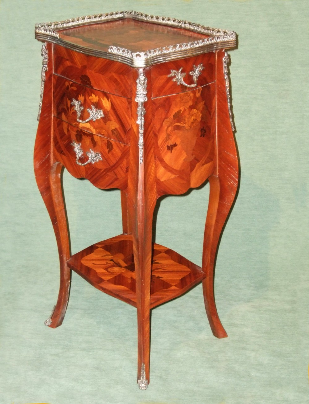french marquetry kingwood night table c1920superb quality