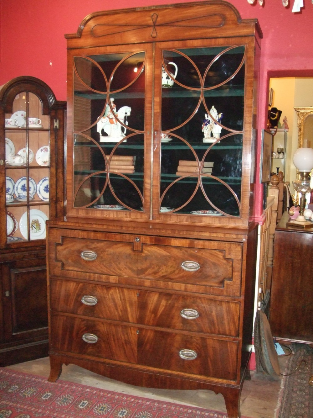 superb regency period mahogany secretaire bookcase c1820