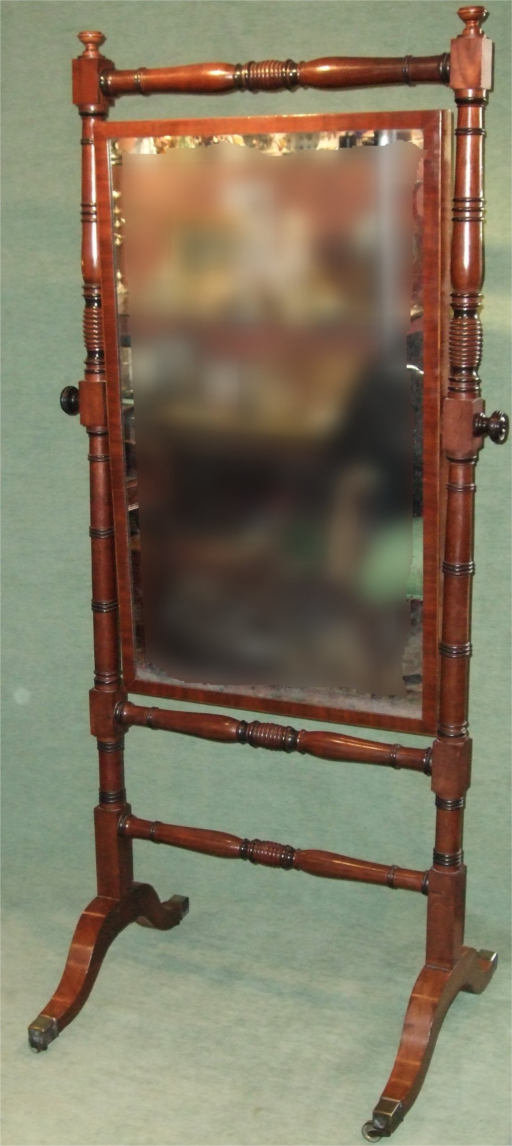 regency period mahogany cheval mirror