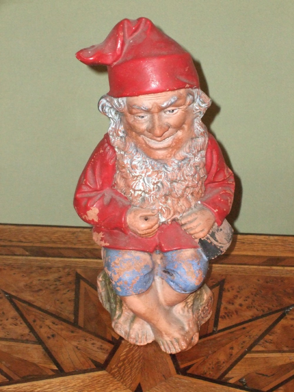 19thc terracotta painted gnome possibly german