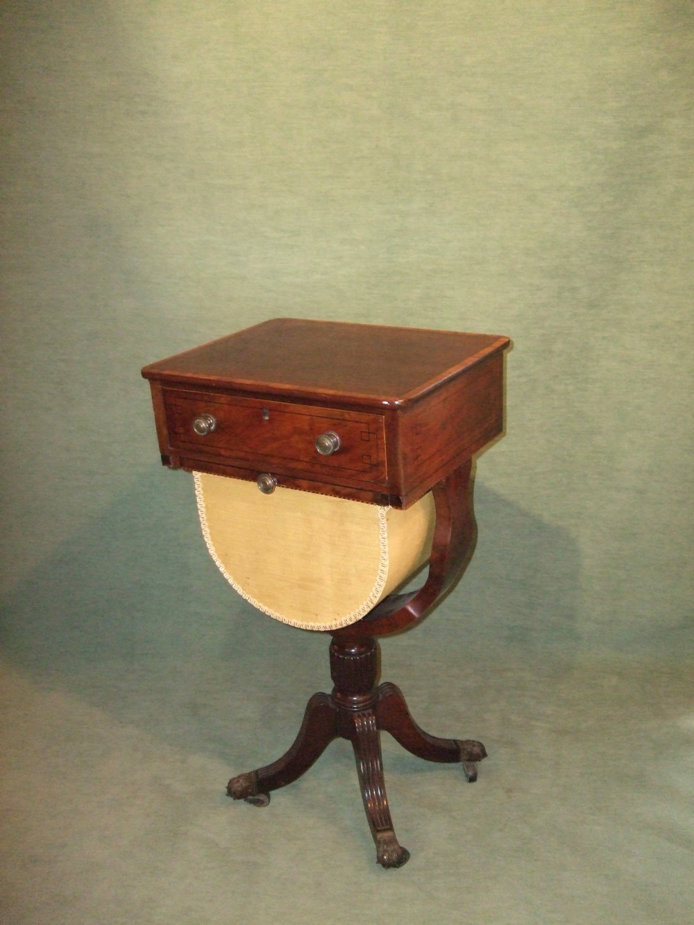 regency mahogany inlaid work table