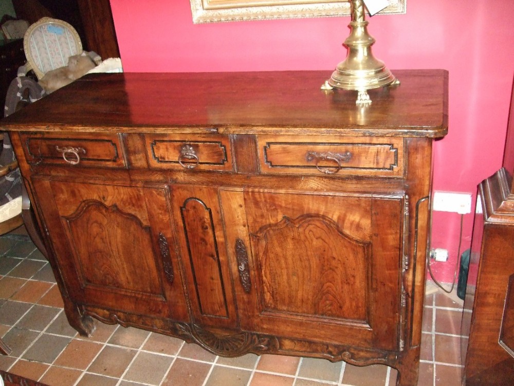 early 19thc french provincial fruitwood chestnut buffet