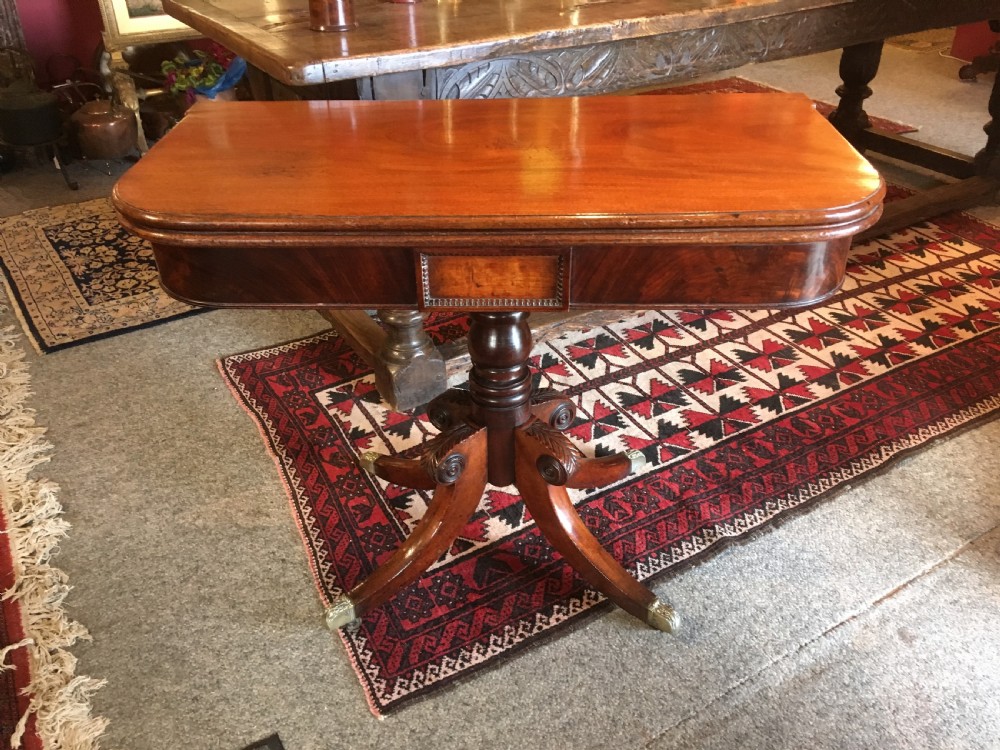 regency mahogany fold over tea table c1820