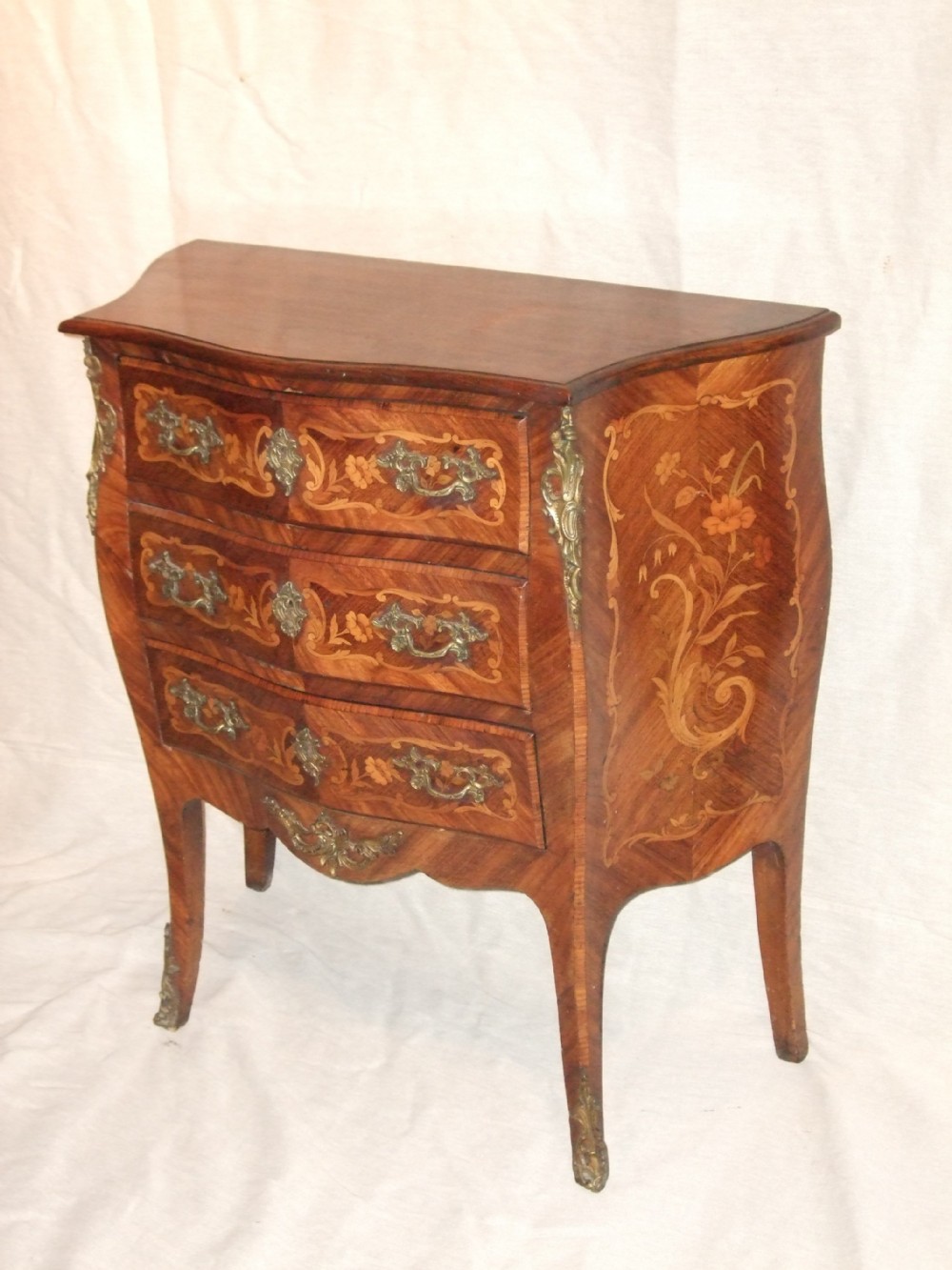 french inlaid marquetry commode chest late 19thc