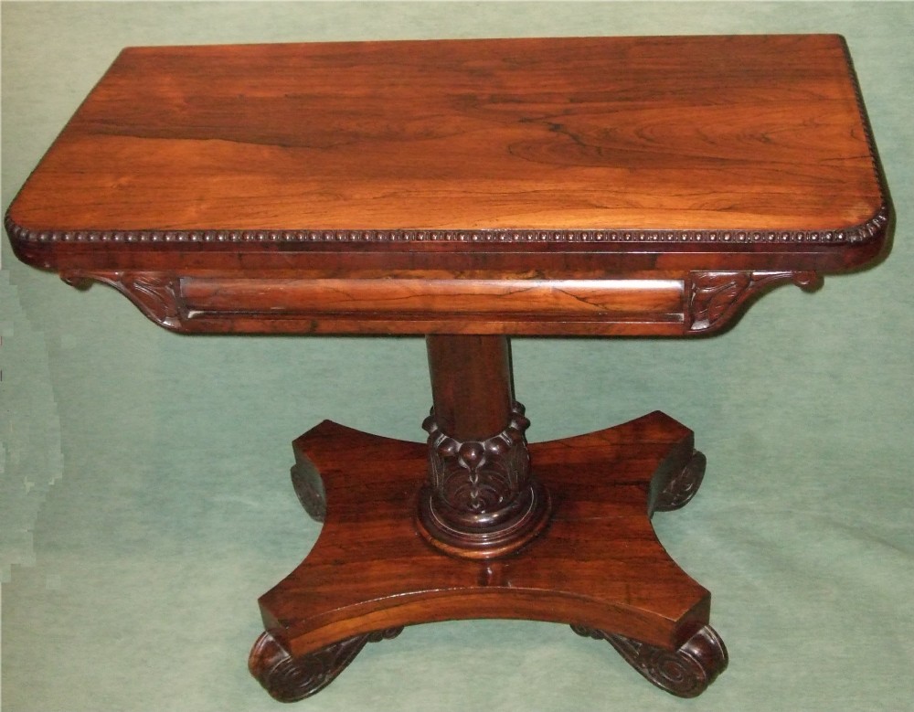 william ivth rosewood pedestal card table