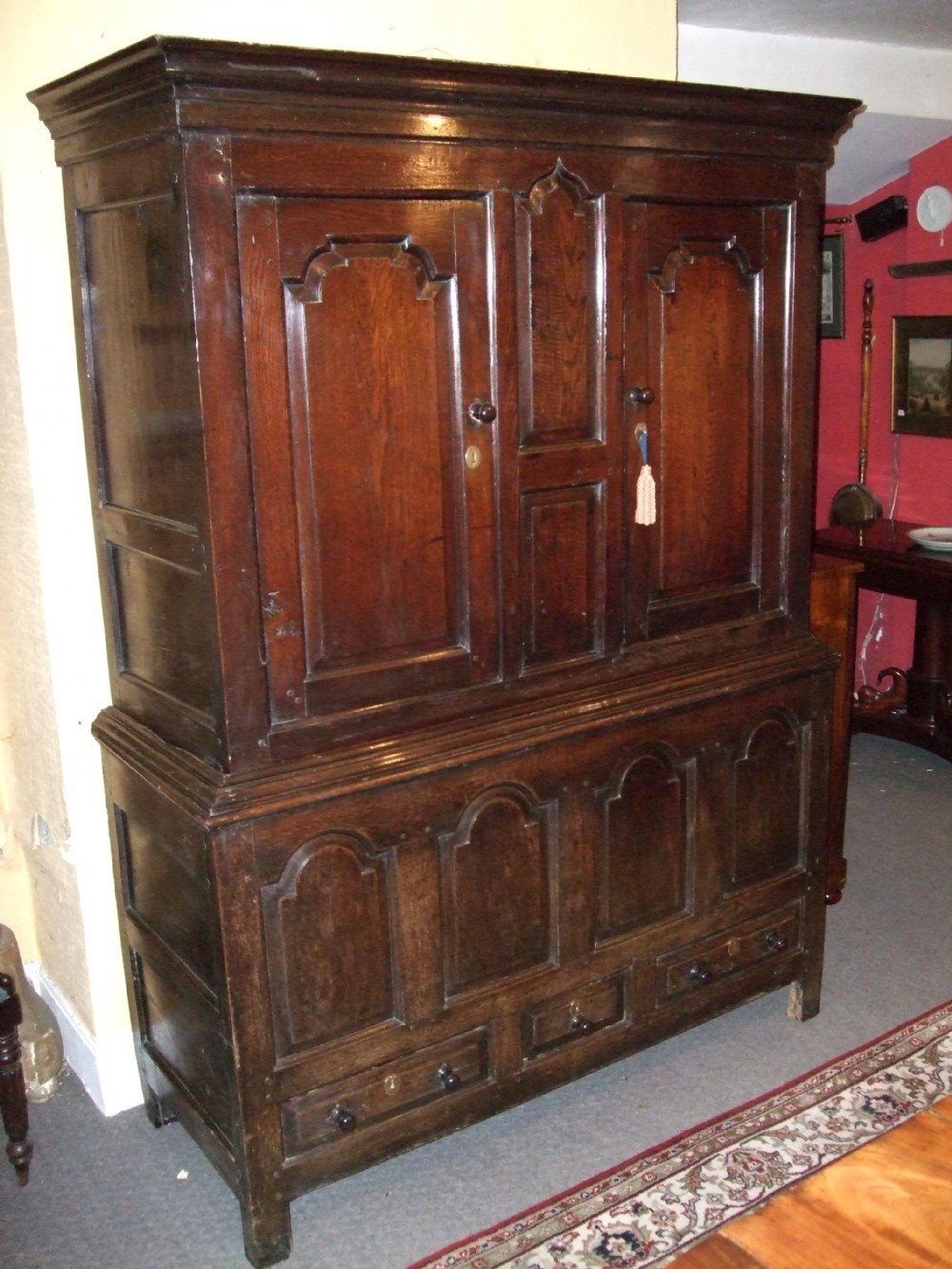 18thc oak livery cupboard