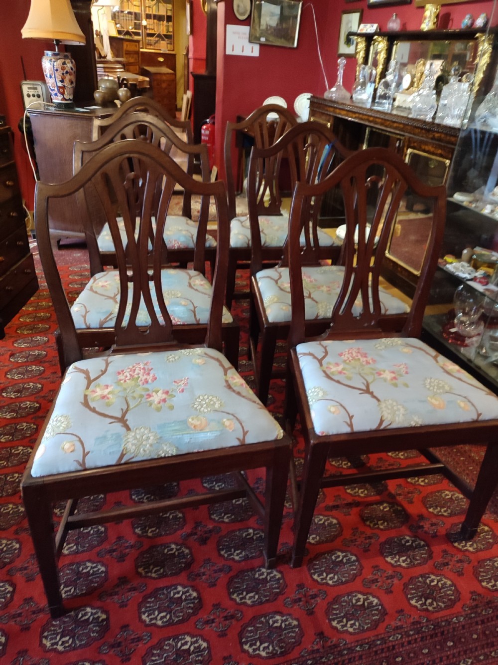 set of six george 3rd mahogany dining chairs
