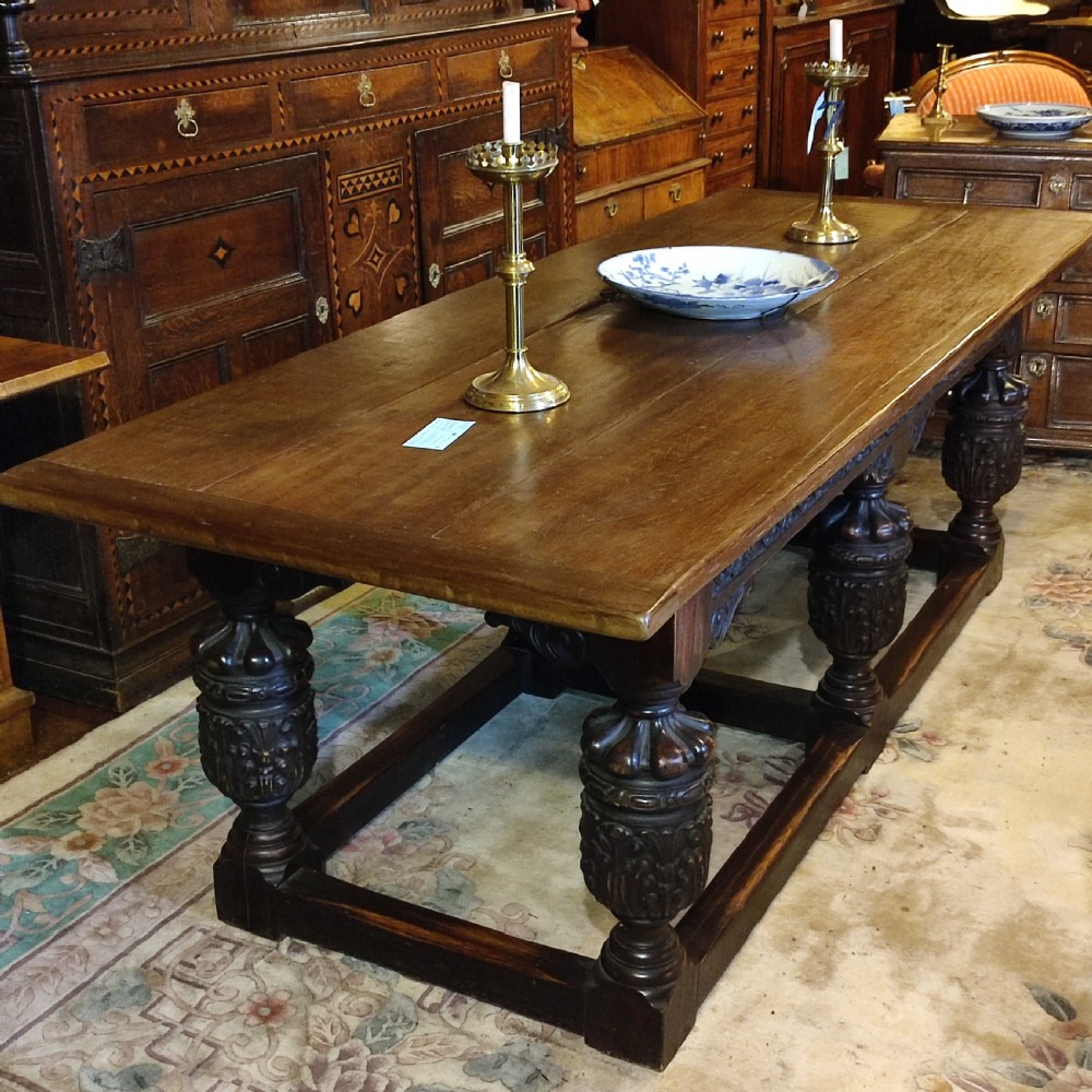 19th century oak red walnut refrectory table