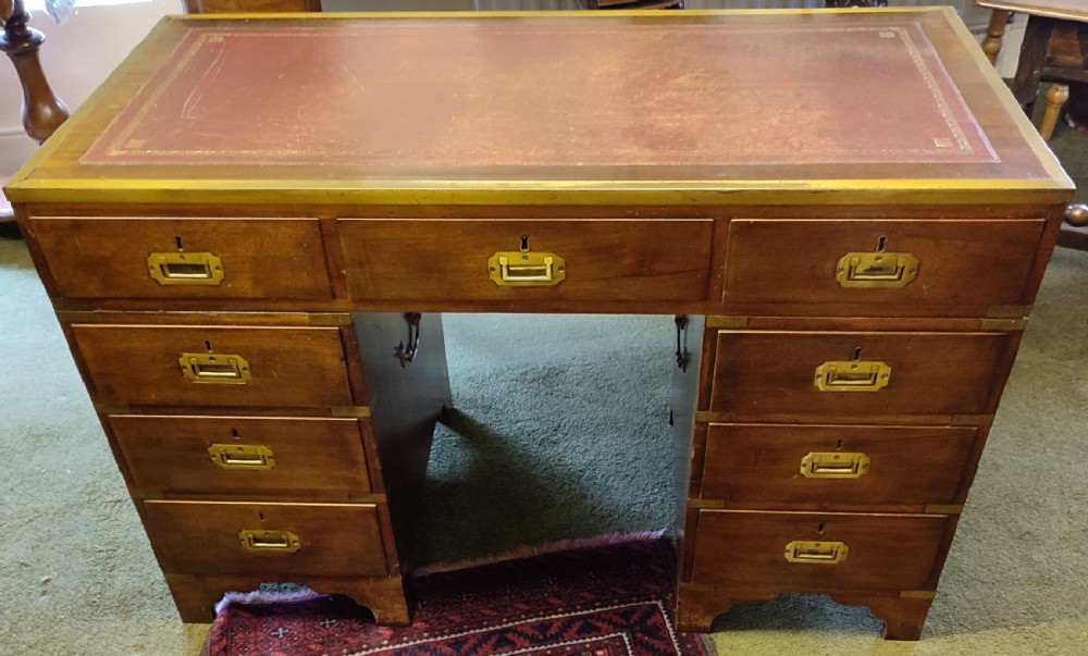 edwardian mahogany campaign desk