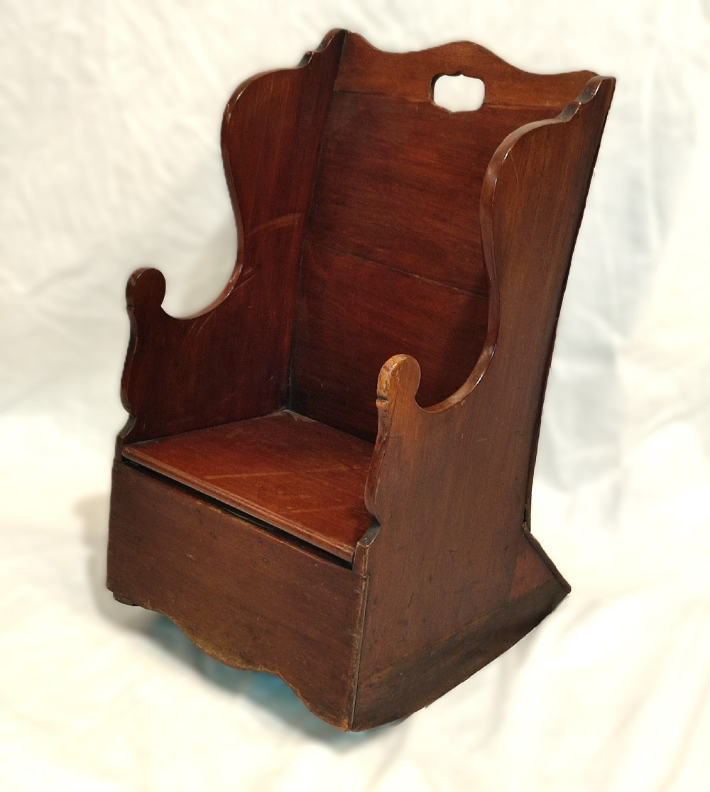 19thc mahogany childs rocking chair