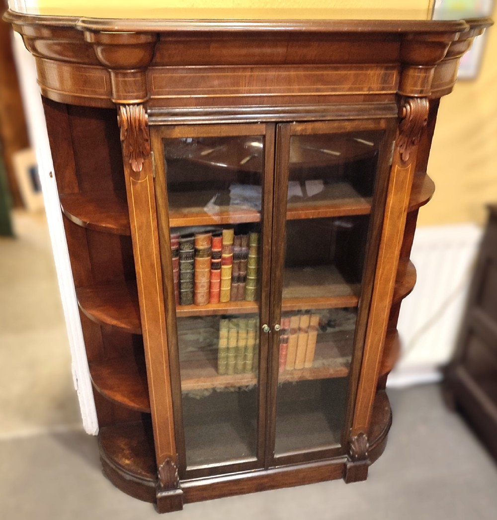 victorian walnut bookcase