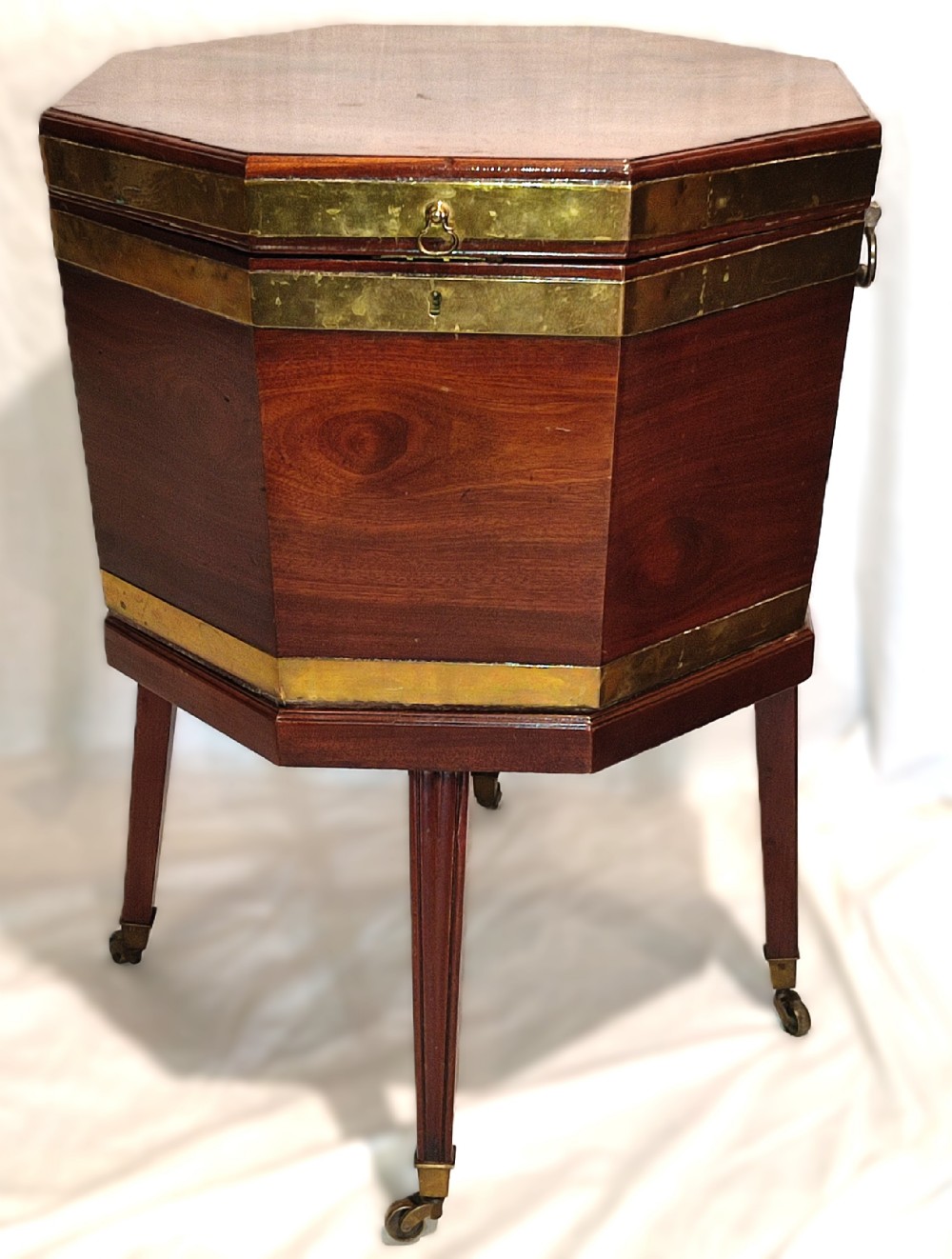 regency period mahogany brass cellarette