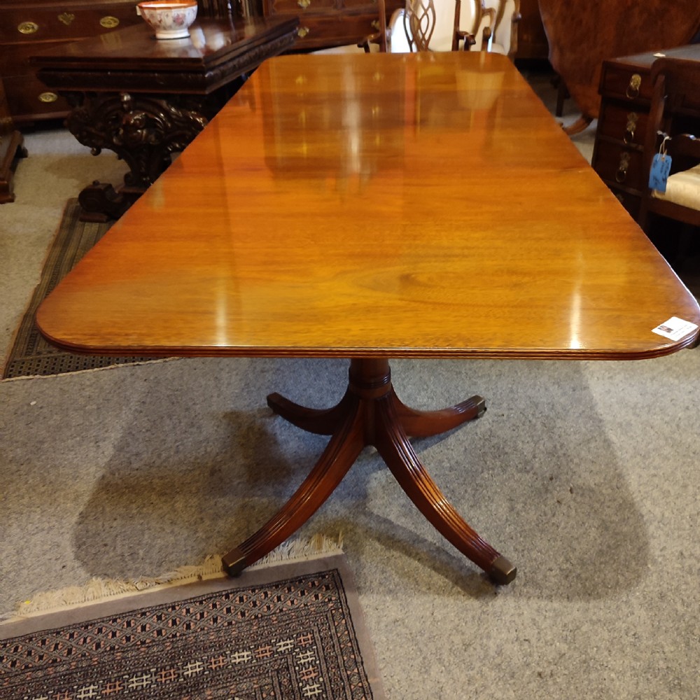 double pedestal mahogany dining table