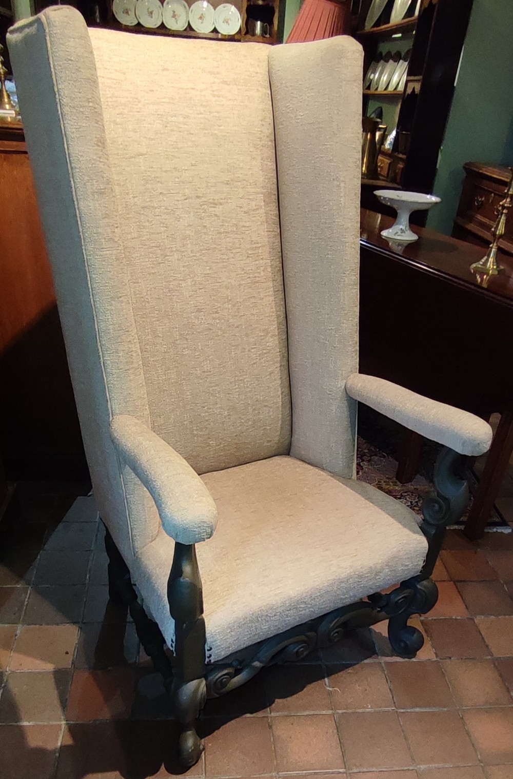 19thc charles 2nd style arm chair