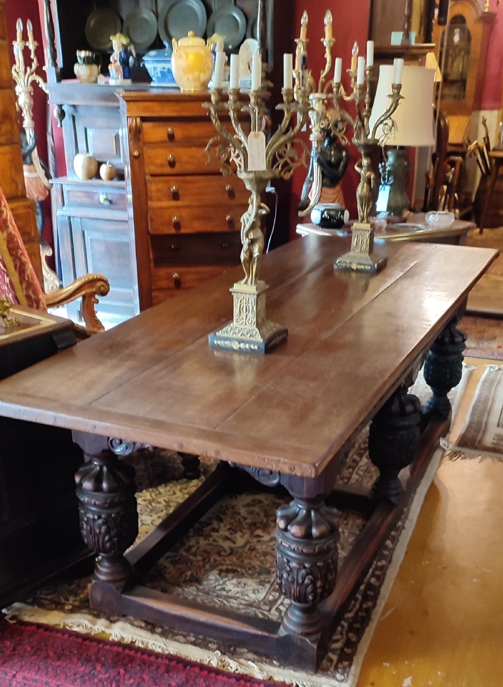 early victorian jacobean style refrectory table